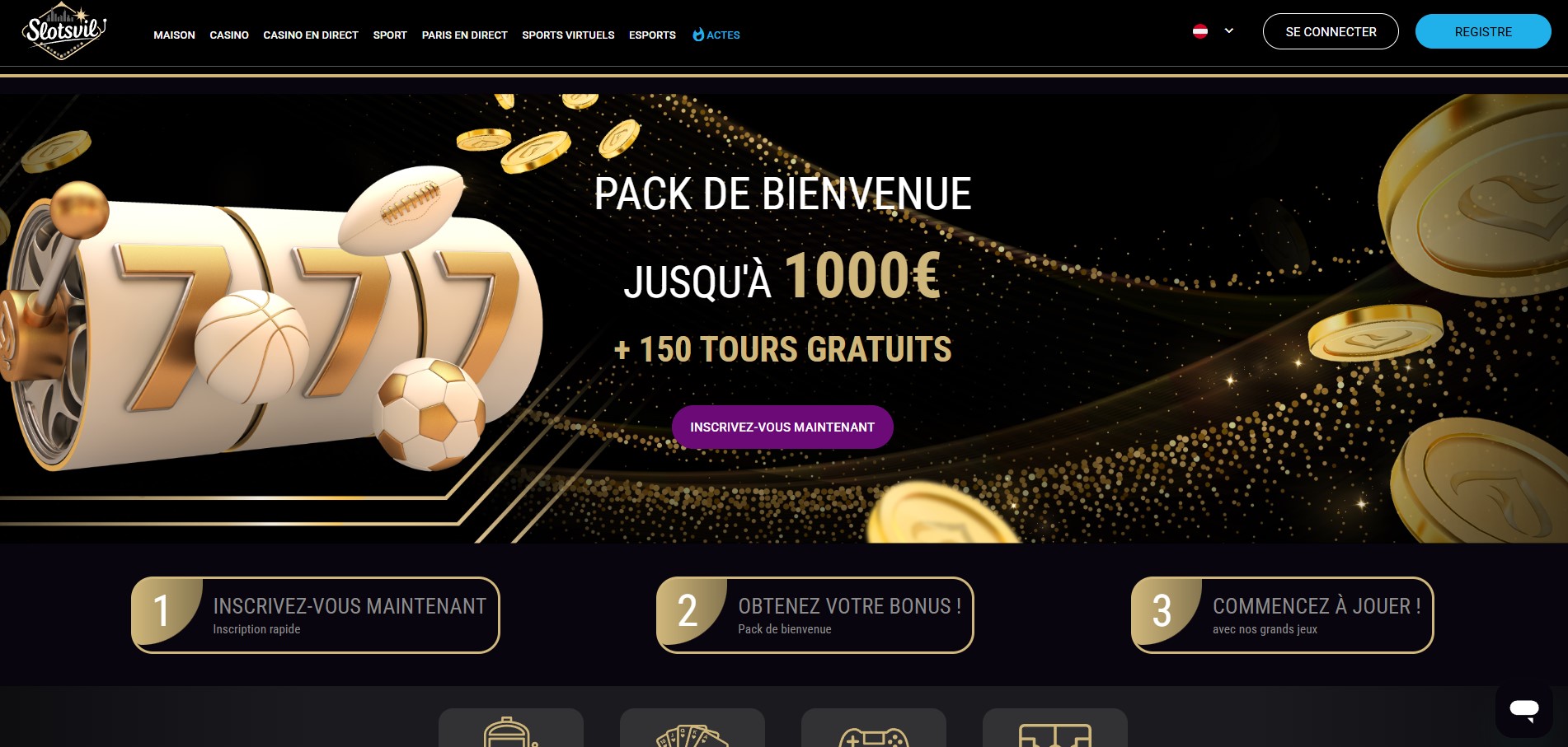 Vue d'ensemble complète du site Slotsvil Casino et ses outils